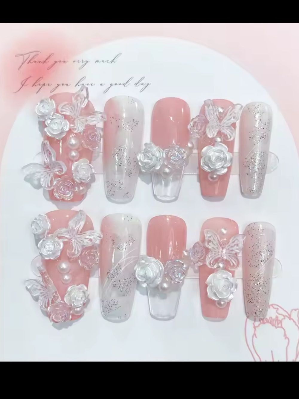 24 pcs nails natural delicate & comfortable reusable!